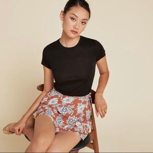 Reformation “Clifton” Wrap Mini Skirt